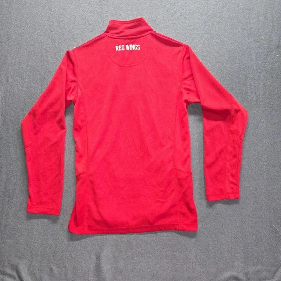Detroit Red Wings NHL‎ Quarter Zip Pullover Shirt Men's Medium Red Performance M - Picture 3 of 9